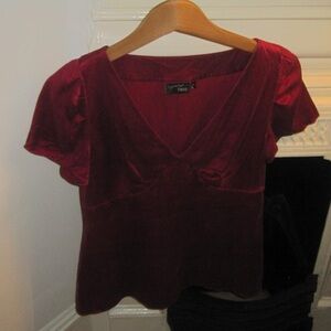 next | Tops | Silk Romantic Red Timeless Top With Shaped Bust Line Deep ...